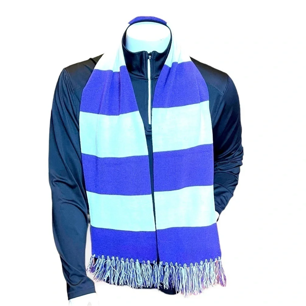 NWOT Unisex Sport-Tek Purple and White Spectator Scarf - 61”x8”